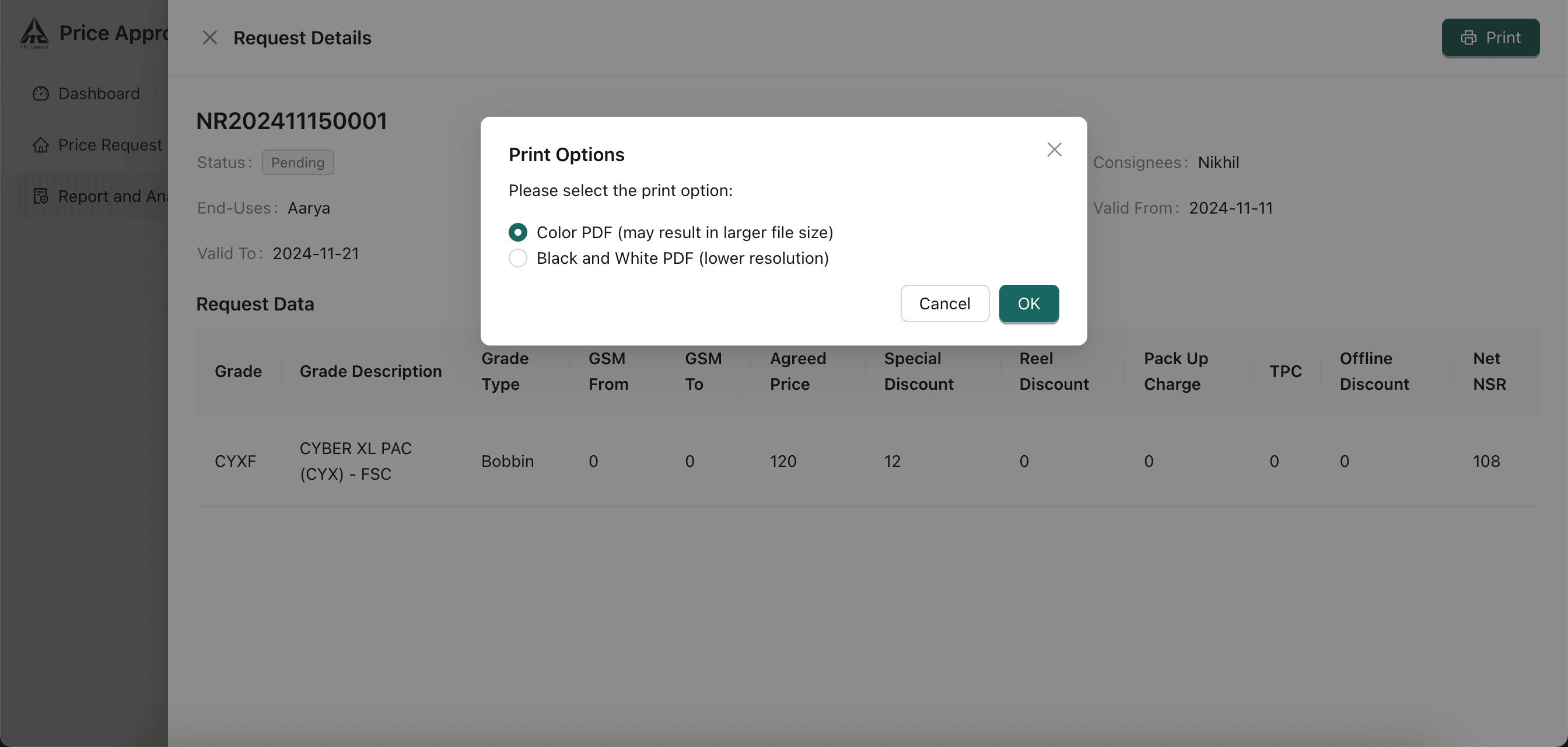 Export and Reporting Functionality