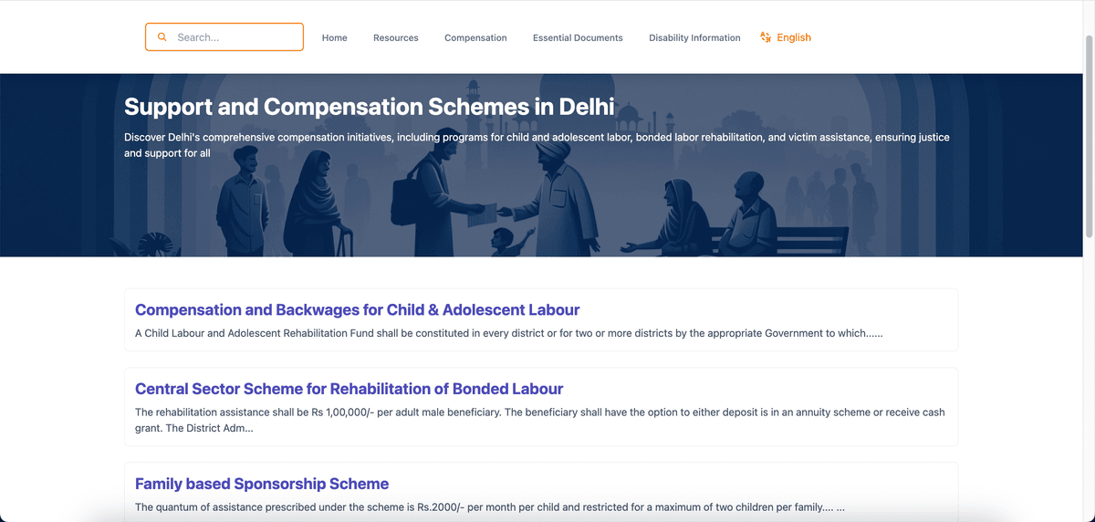 Compensation and Support Schemes Page